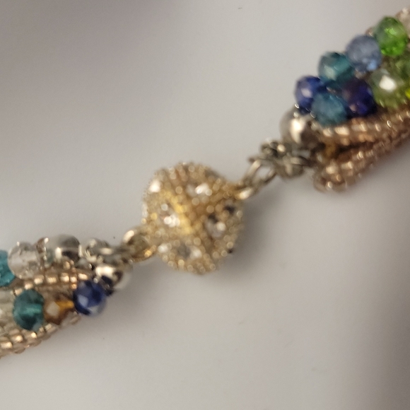 Sparkly Multi Colored Beaded Necklace w/ Magnetic Closure - Picture 3 of 12